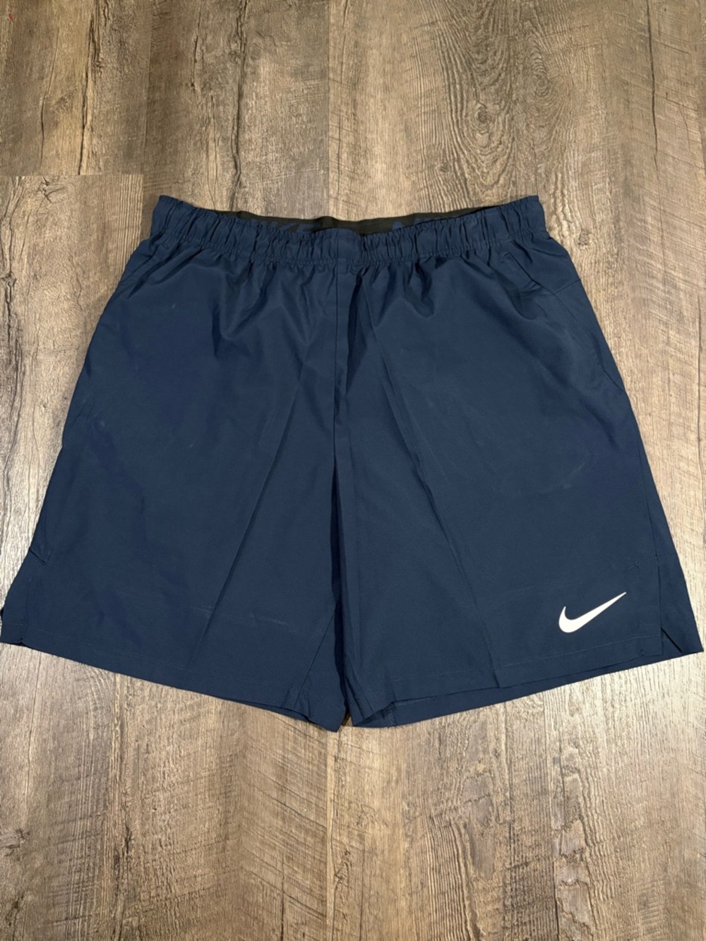 NIKE Men’s Dark Navy Athletic Shorts with White Swoosh
